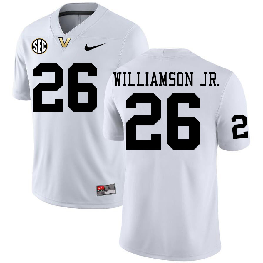 Vanderbilt Commodores #26 Alvin Williamson Jr. College Football Jerseys Stitched Sale-White